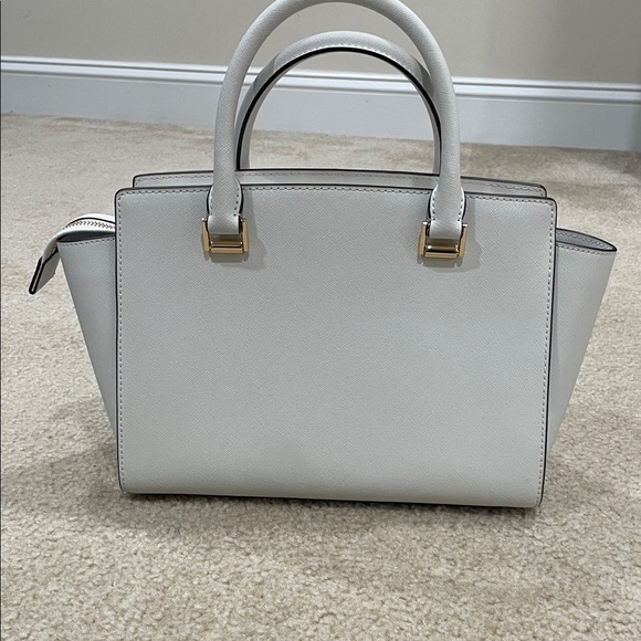 Michael Kors White and Gold Studded Satchel - Picture 3 of 13